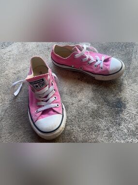 Converse Kids Pink Canvas Low Top Sneakers